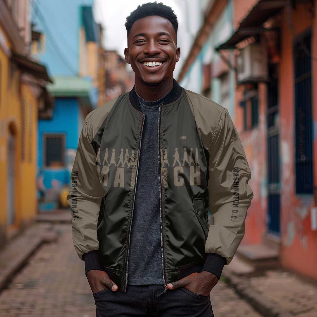 Bayard Rustin Bomber Jacket with March on Washington Design Civil Rights Organizer Tribute - Wonder Print Shop