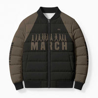 Bayard Rustin Bomber Puffer Jacket with March on Washington Design Civil Rights Organizer Tribute - Wonder Print Shop