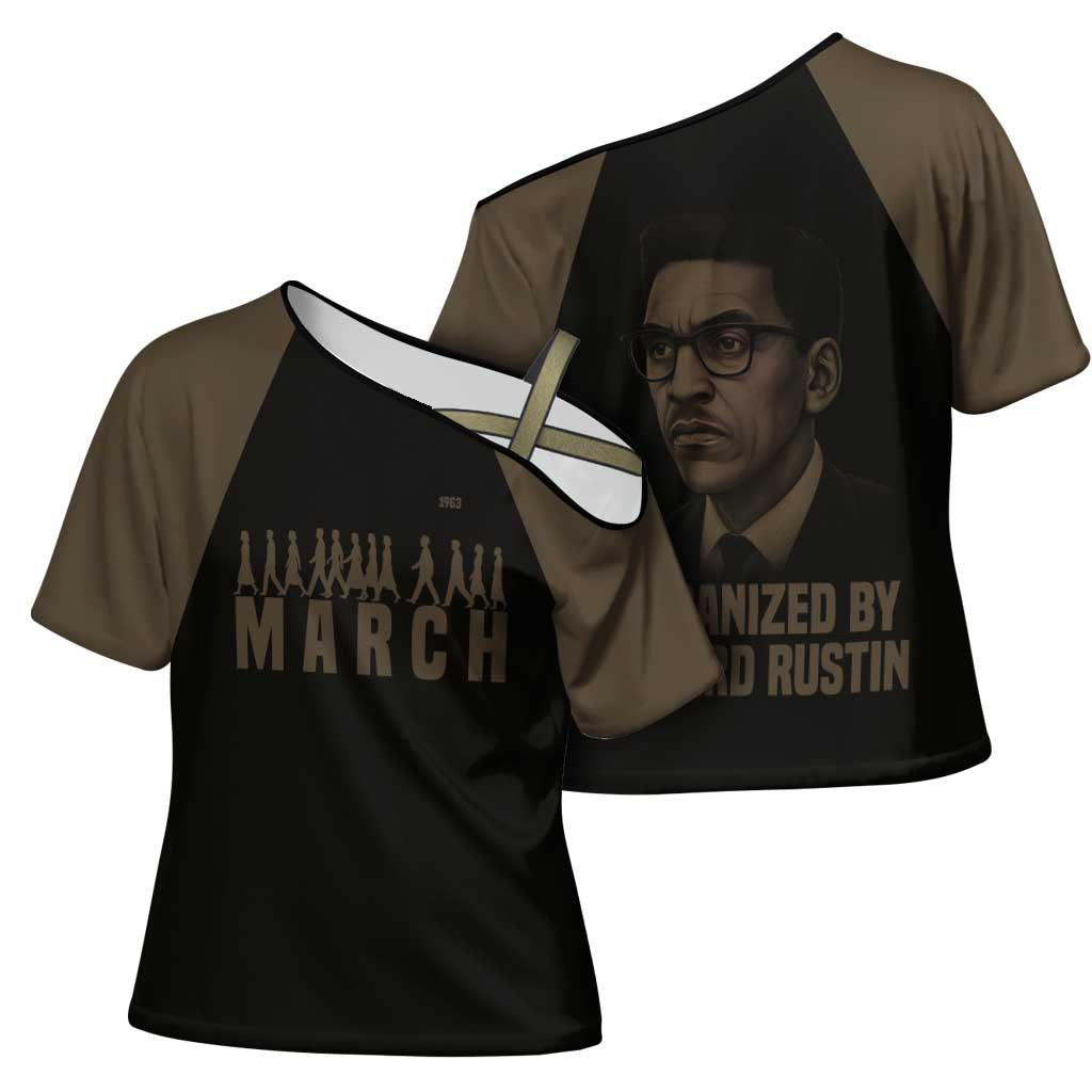 Bayard Rustin Cross Shoulder Shirt with March on Washington Design Civil Rights Organizer Tribute - Wonder Print Shop