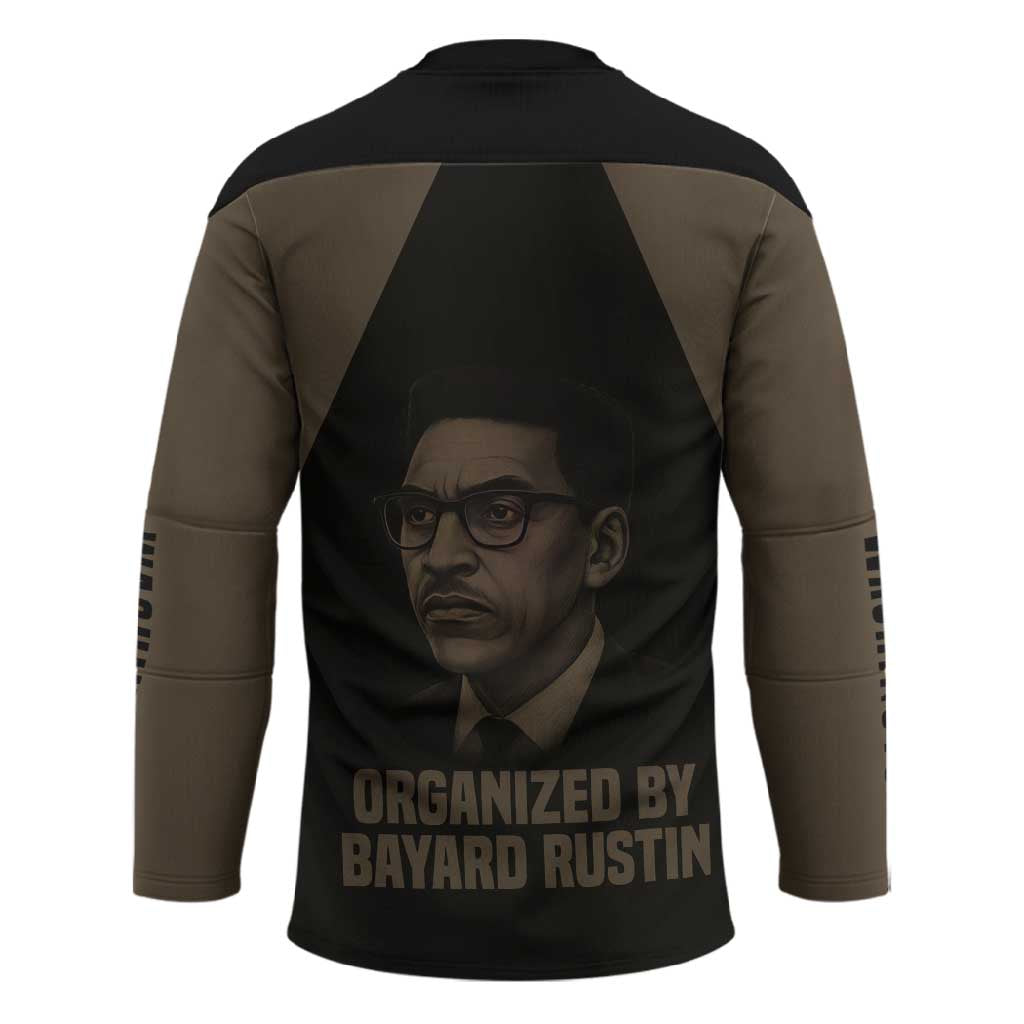 Bayard Rustin Hockey Jersey with March on Washington Design Civil Rights Organizer Tribute - Wonder Print Shop