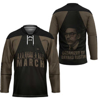 Bayard Rustin Hockey Jersey with March on Washington Design Civil Rights Organizer Tribute - Wonder Print Shop