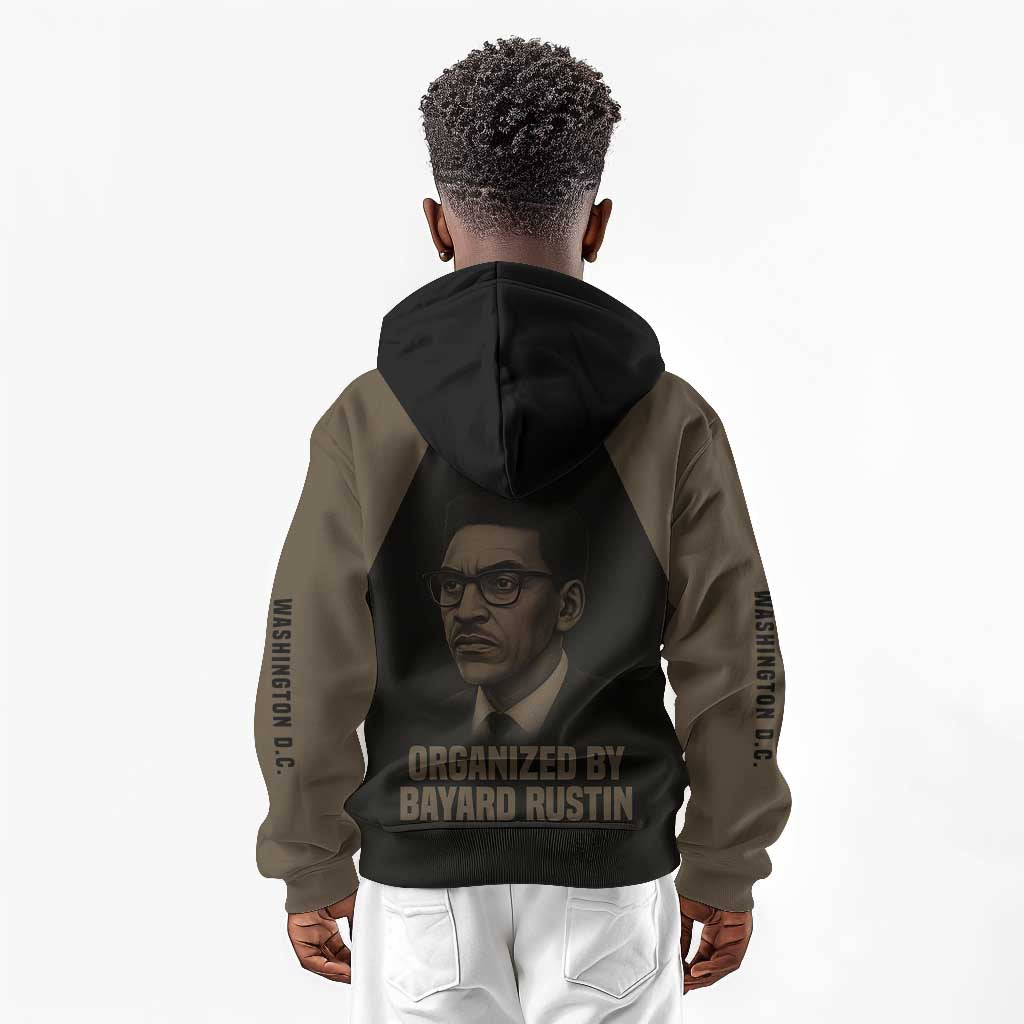 Bayard Rustin Kid Hoodie with March on Washington Design Civil Rights Organizer Tribute - Wonder Print Shop