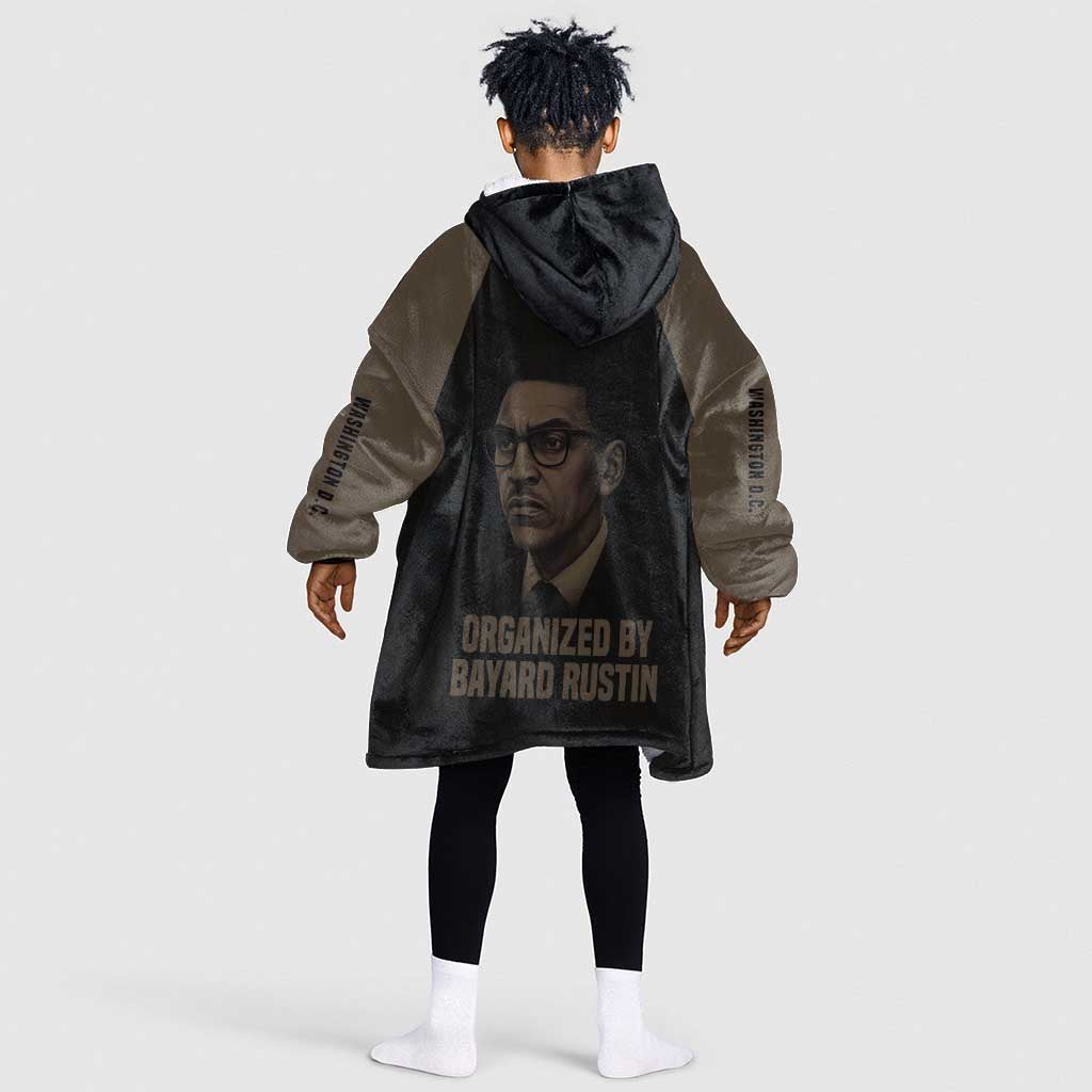 Bayard Rustin Kid Wearable Blanket Hoodie with March on Washington Design Civil Rights Organizer Tribute - Wonder Print Shop