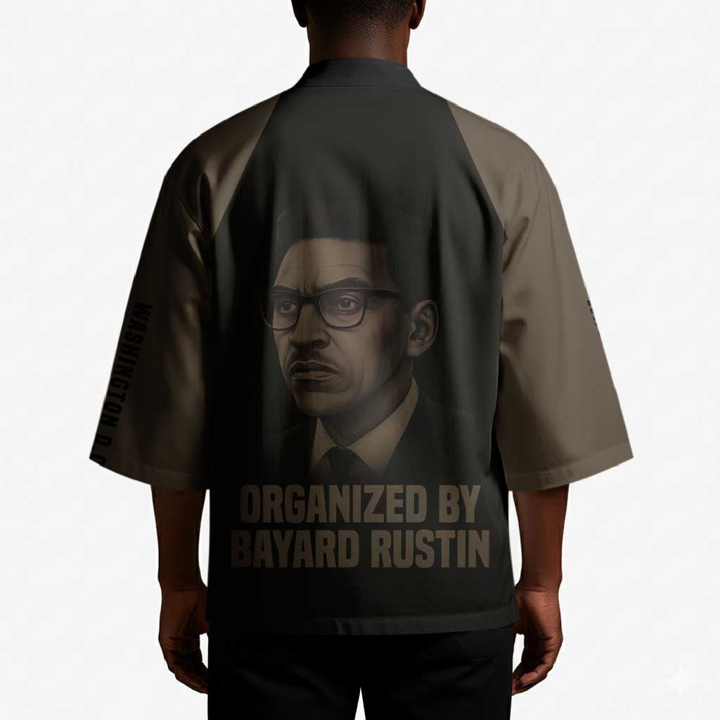 Bayard Rustin Kimono with March on Washington Design Civil Rights Organizer Tribute - Wonder Print Shop