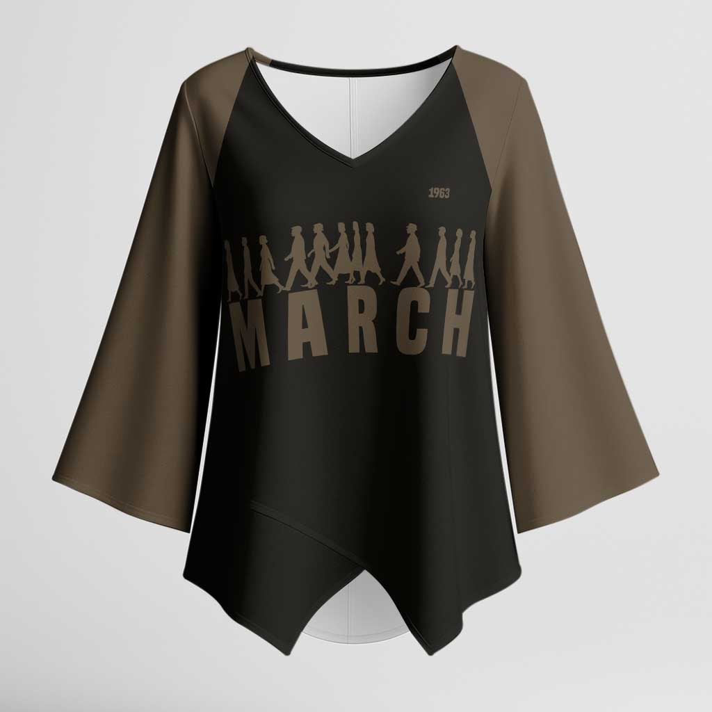 Bayard Rustin Kimono Sleeve Blouse with March on Washington Design Civil Rights Organizer Tribute - Wonder Print Shop