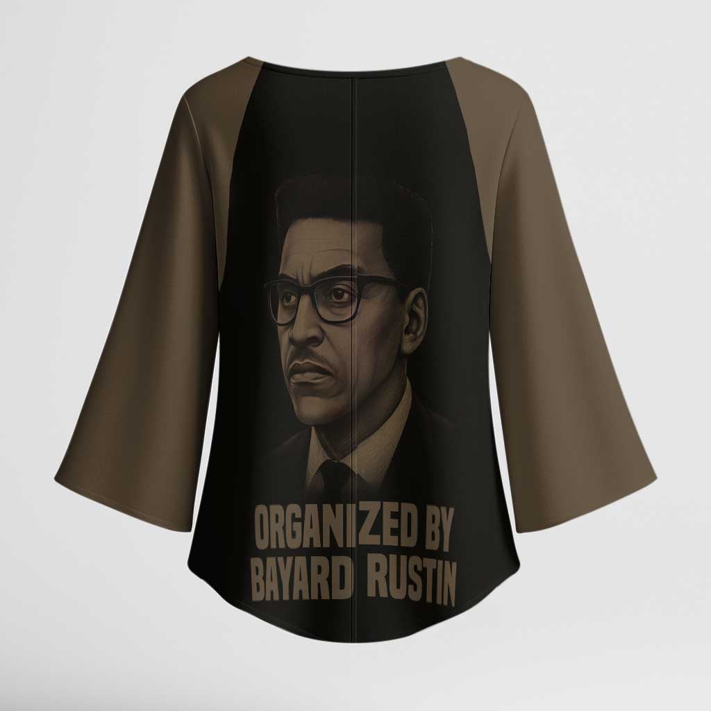 Bayard Rustin Kimono Sleeve Blouse with March on Washington Design Civil Rights Organizer Tribute - Wonder Print Shop