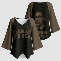 Bayard Rustin Kimono Sleeve Blouse with March on Washington Design Civil Rights Organizer Tribute - Wonder Print Shop