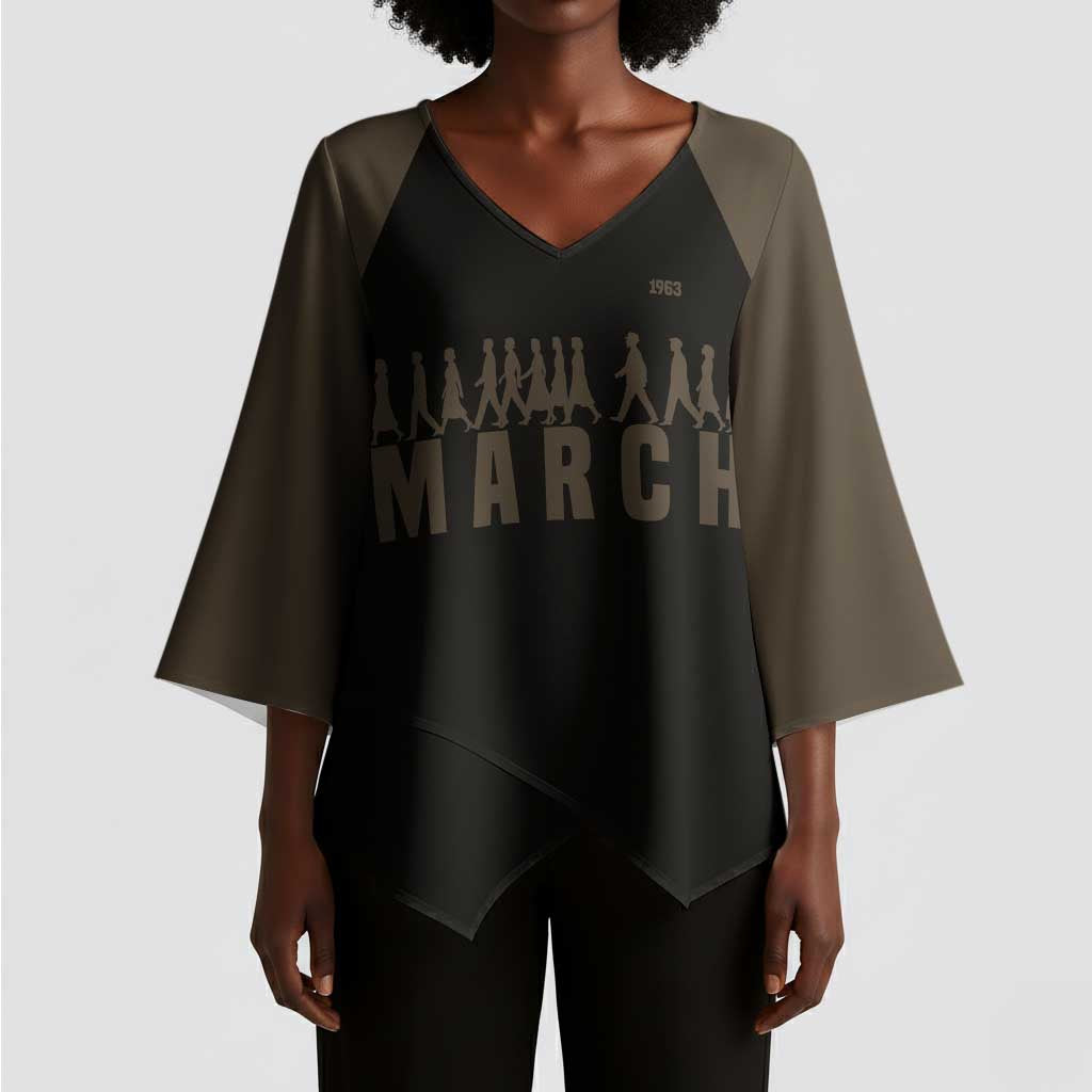 Bayard Rustin Kimono Sleeve Blouse with March on Washington Design Civil Rights Organizer Tribute - Wonder Print Shop
