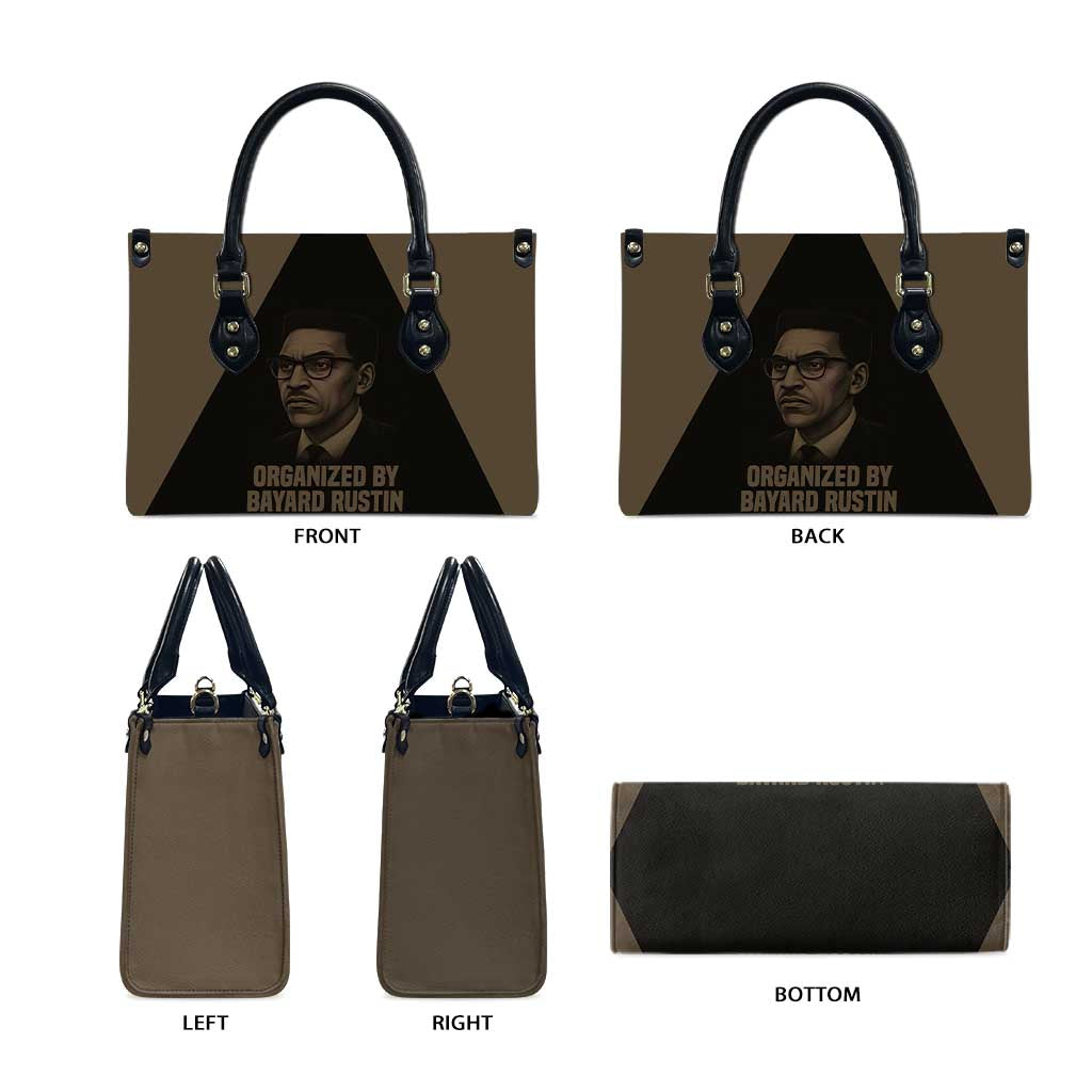 Bayard Rustin Leather Bag with March on Washington Design Civil Rights Organizer Tribute - Wonder Print Shop