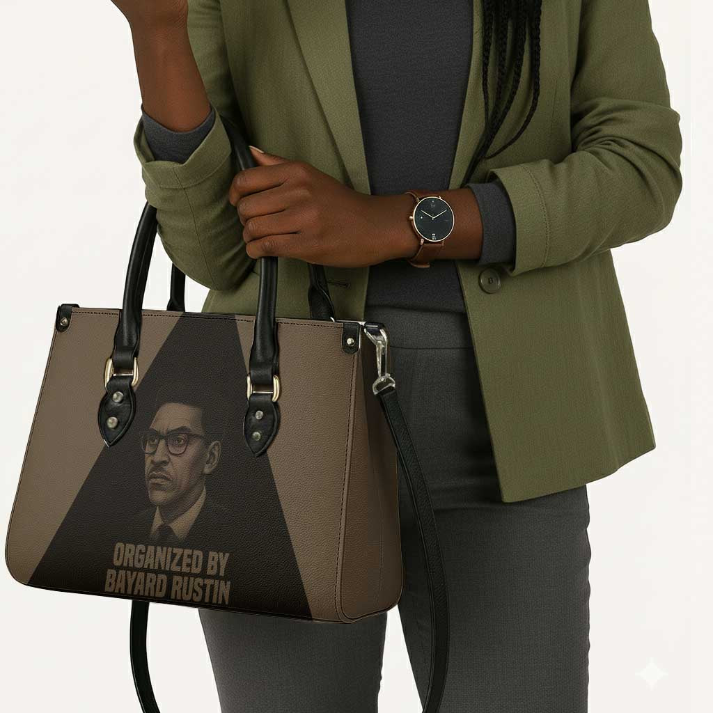 Bayard Rustin Leather Bag with March on Washington Design Civil Rights Organizer Tribute - Wonder Print Shop