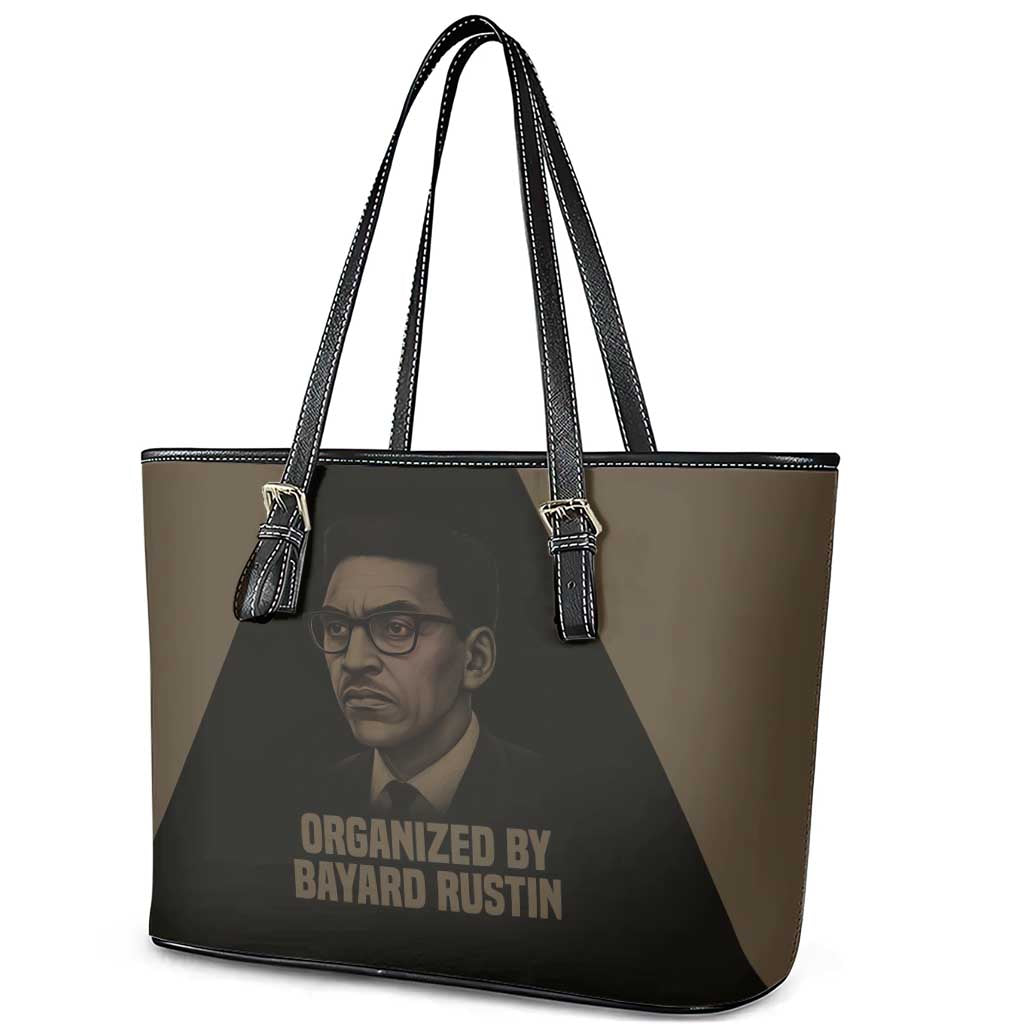 Bayard Rustin Leather Tote Bag with March on Washington Design Civil Rights Organizer Tribute - Wonder Print Shop