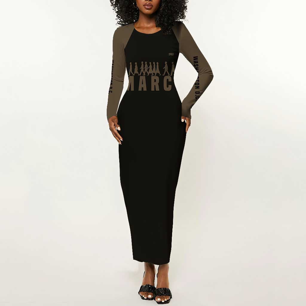Bayard Rustin Long Sleeve Bodycon Dress with March on Washington Design Civil Rights Organizer Tribute - Wonder Print Shop