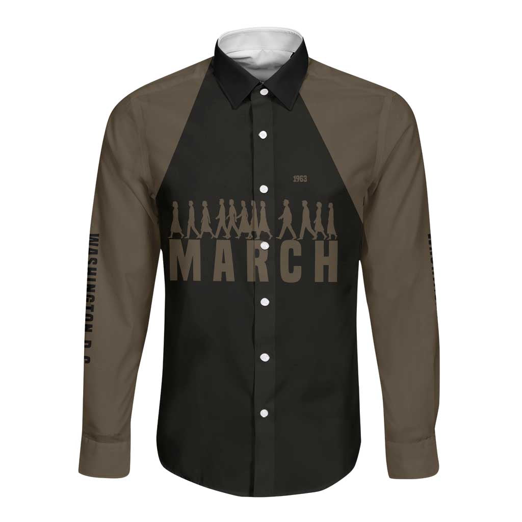 Bayard Rustin Long Sleeve Button Shirt with March on Washington Design Civil Rights Organizer Tribute - Wonder Print Shop