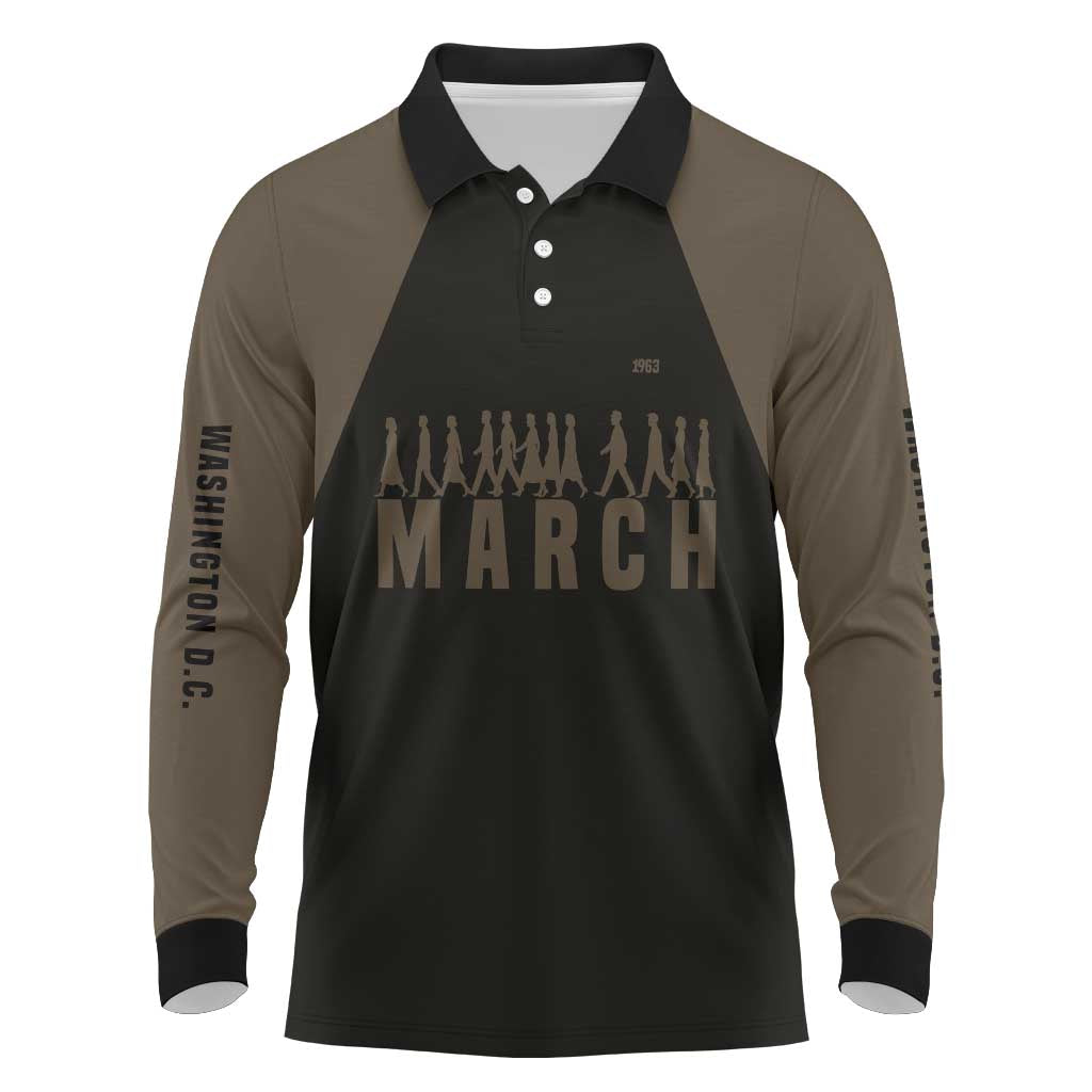 Bayard Rustin Long Sleeve Polo Shirt with March on Washington Design Civil Rights Organizer Tribute - Wonder Print Shop