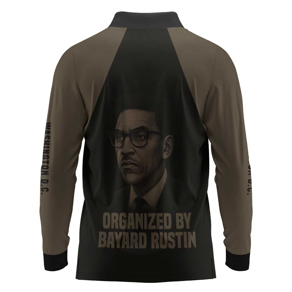 Bayard Rustin Long Sleeve Polo Shirt with March on Washington Design Civil Rights Organizer Tribute - Wonder Print Shop