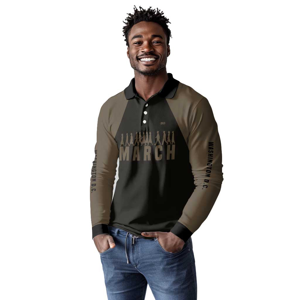 Bayard Rustin Long Sleeve Polo Shirt with March on Washington Design Civil Rights Organizer Tribute - Wonder Print Shop