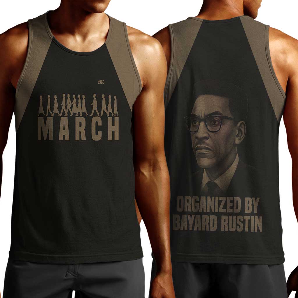 Bayard Rustin Men Tank Top with March on Washington Design Civil Rights Organizer Tribute - Wonder Print Shop