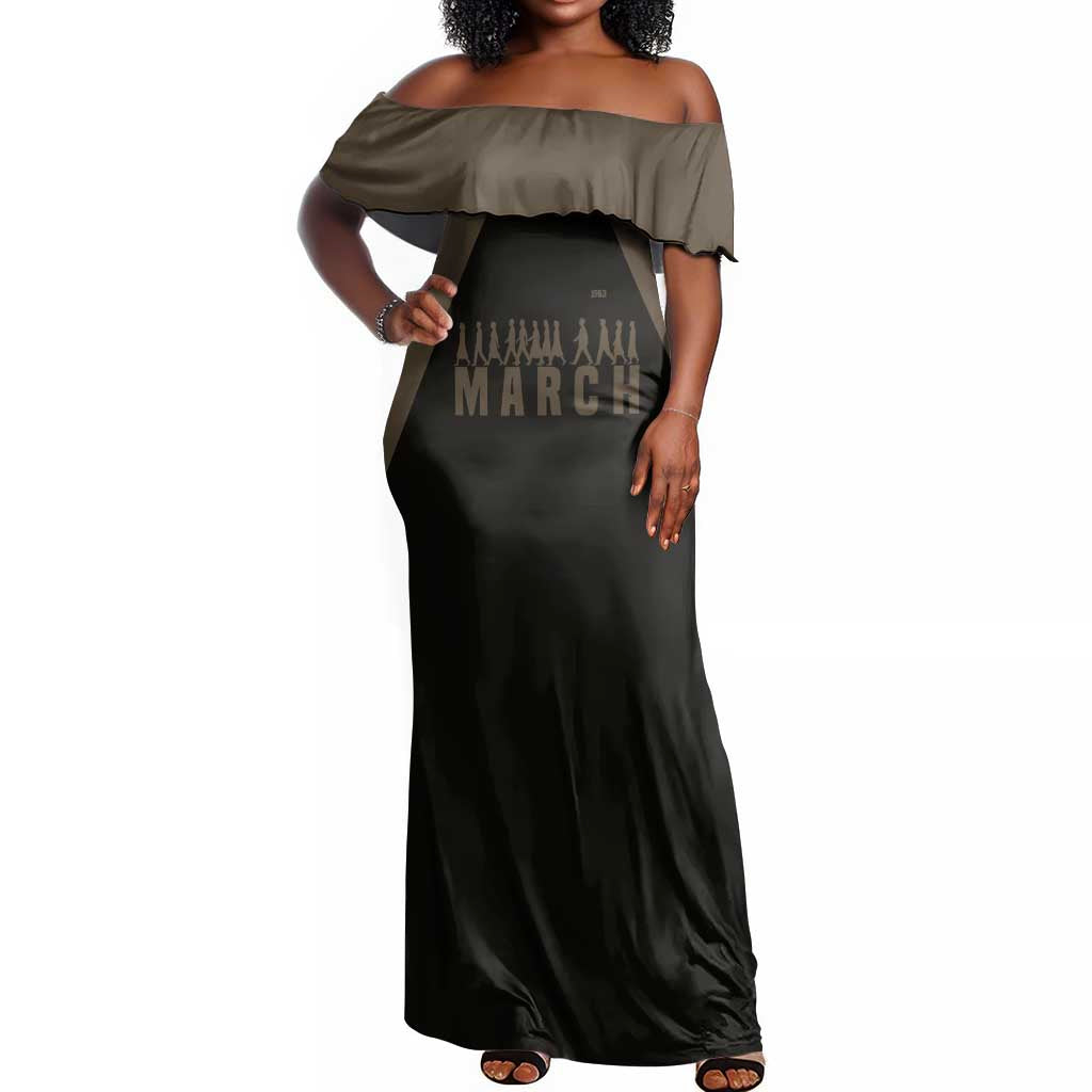 Bayard Rustin Off Shoulder Maxi Dress with March on Washington Design Civil Rights Organizer Tribute - Wonder Print Shop