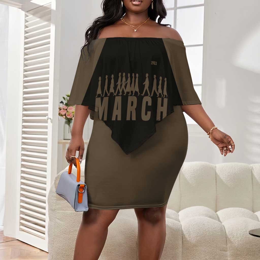 Bayard Rustin Off Shoulder Short Dress with March on Washington Design Civil Rights Organizer Tribute - Wonder Print Shop