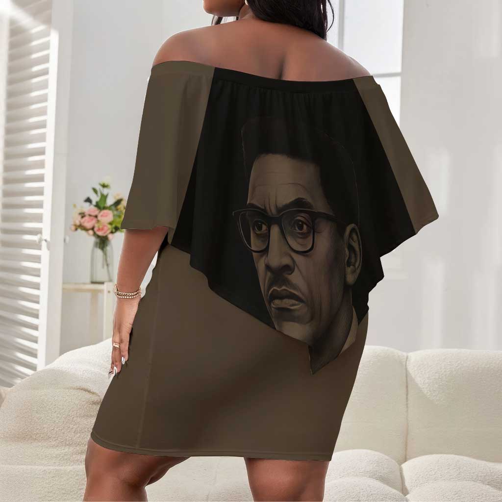 Bayard Rustin Off Shoulder Short Dress with March on Washington Design Civil Rights Organizer Tribute - Wonder Print Shop