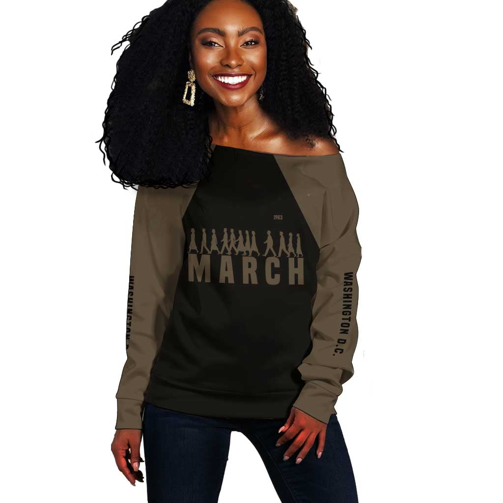 Bayard Rustin Off Shoulder Sweater with March on Washington Design Civil Rights Organizer Tribute - Wonder Print Shop