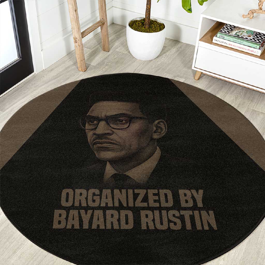 Bayard Rustin Round Carpet with March on Washington Design Civil Rights Organizer Tribute - Wonder Print Shop