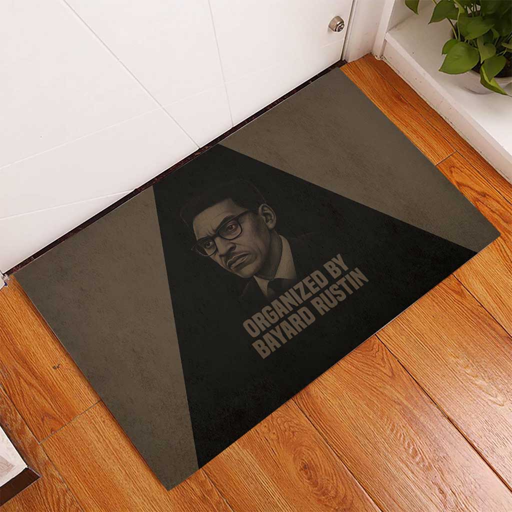 Bayard Rustin Rubber Doormat with March on Washington Design Civil Rights Organizer Tribute - Wonder Print Shop