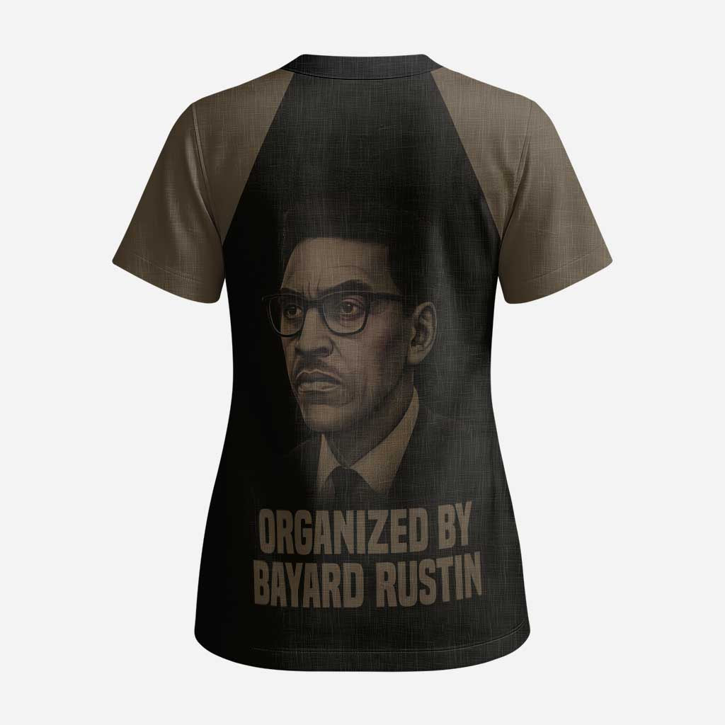 Bayard Rustin Scrub Top with March on Washington Design Civil Rights Organizer Tribute - Wonder Print Shop