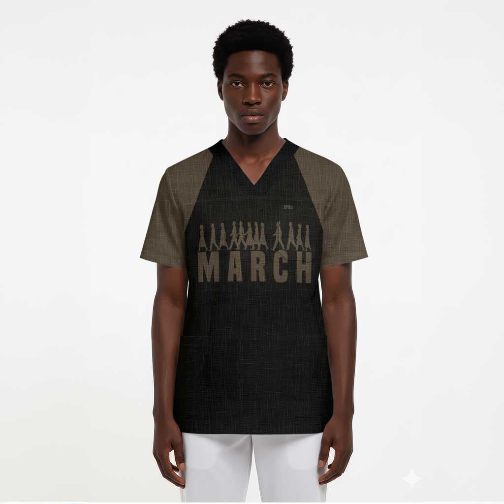 Bayard Rustin Scrub Top with March on Washington Design Civil Rights Organizer Tribute - Wonder Print Shop