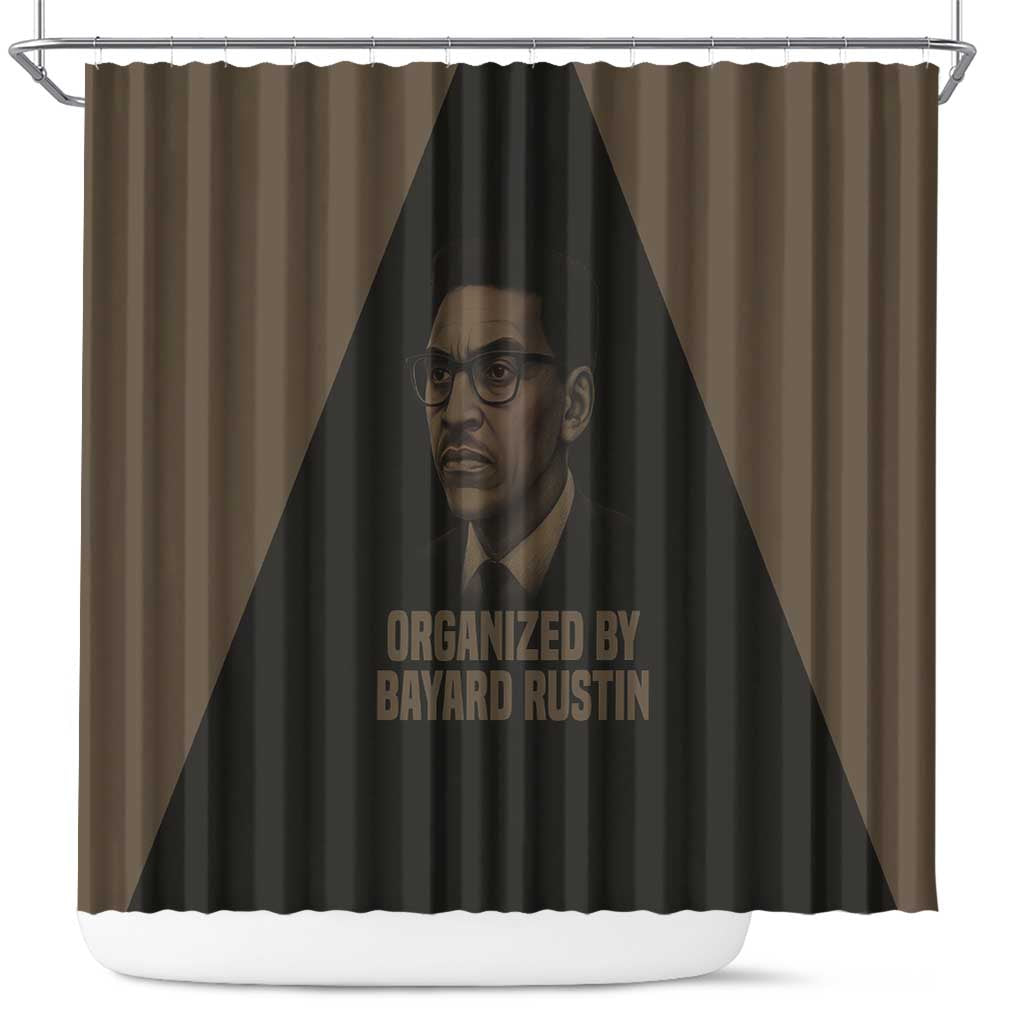 Bayard Rustin Shower Curtain with March on Washington Design Civil Rights Organizer Tribute - Wonder Print Shop