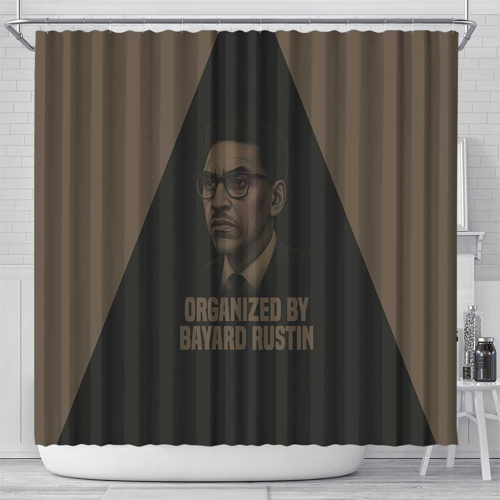 Bayard Rustin Shower Curtain with March on Washington Design Civil Rights Organizer Tribute - Wonder Print Shop