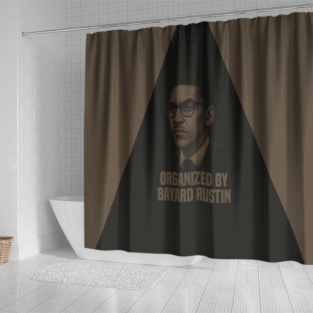 Bayard Rustin Shower Curtain with March on Washington Design Civil Rights Organizer Tribute - Wonder Print Shop