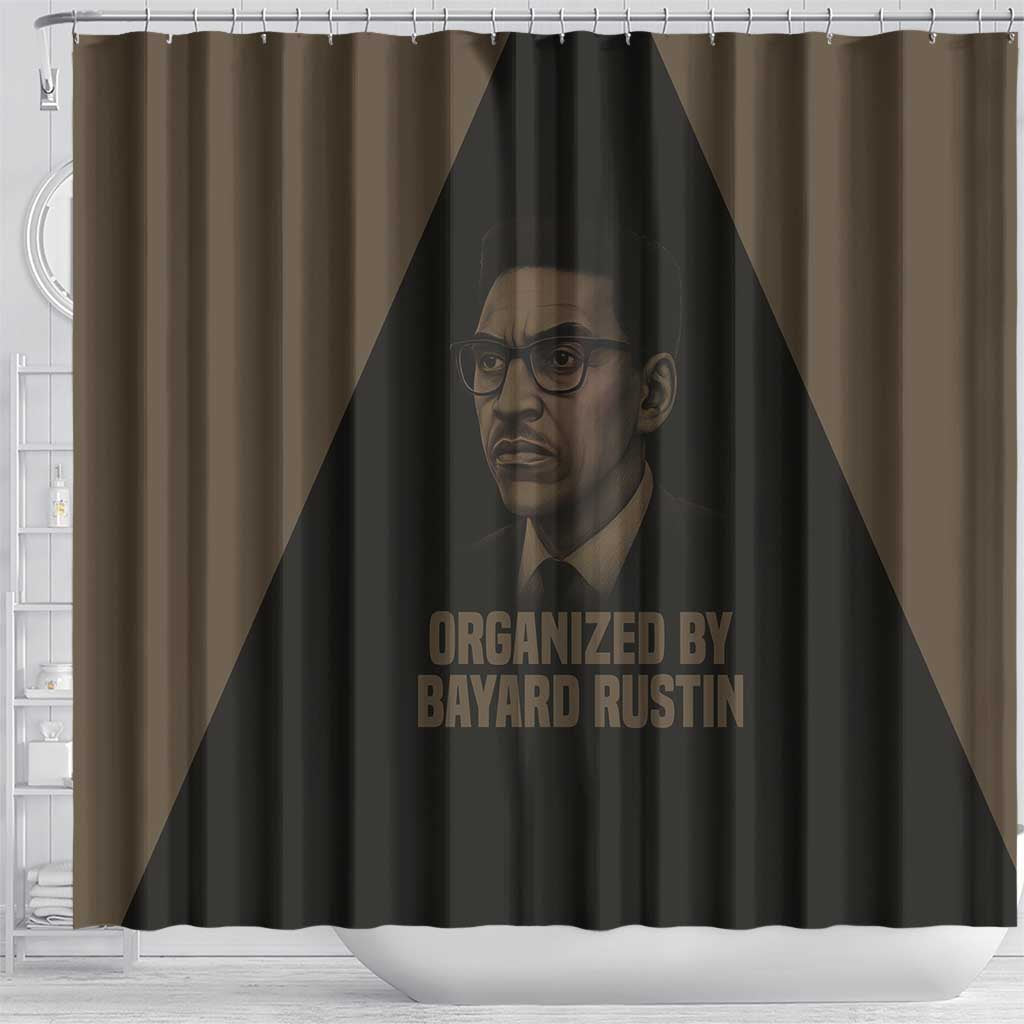 Bayard Rustin Shower Curtain with March on Washington Design Civil Rights Organizer Tribute - Wonder Print Shop