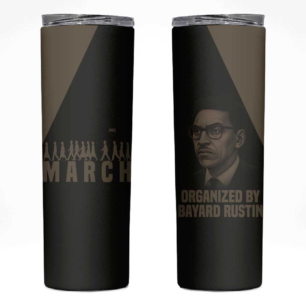 Bayard Rustin Skinny Tumbler with March on Washington Design Civil Rights Organizer Tribute - Wonder Print Shop