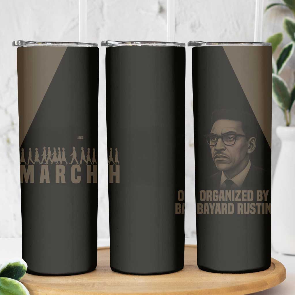 Bayard Rustin Skinny Tumbler with March on Washington Design Civil Rights Organizer Tribute - Wonder Print Shop