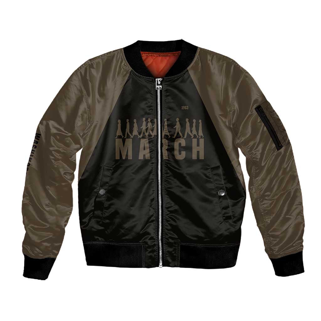Bayard Rustin Sleeve Zip Bomber Jacket with March on Washington Design Civil Rights Organizer Tribute - Wonder Print Shop