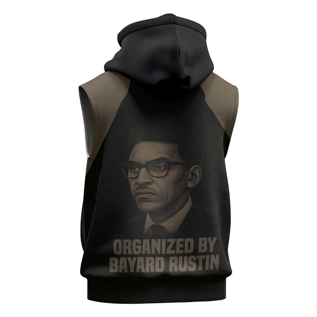 Bayard Rustin Sleeveless Hoodie with March on Washington Design Civil Rights Organizer Tribute - Wonder Print Shop
