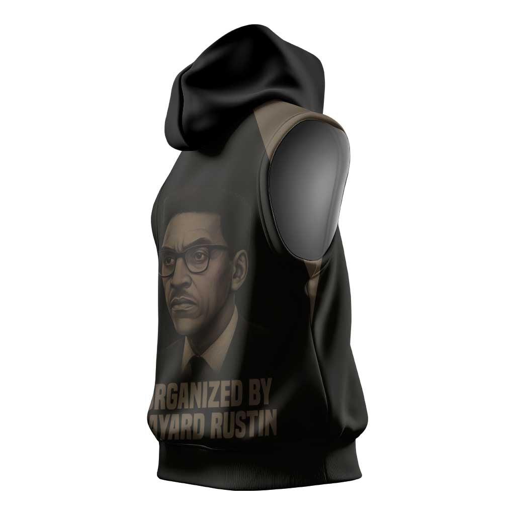 Bayard Rustin Sleeveless Hoodie with March on Washington Design Civil Rights Organizer Tribute - Wonder Print Shop