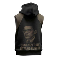 Bayard Rustin Sleeveless Zip Hoodie with March on Washington Design Civil Rights Organizer Tribute - Wonder Print Shop