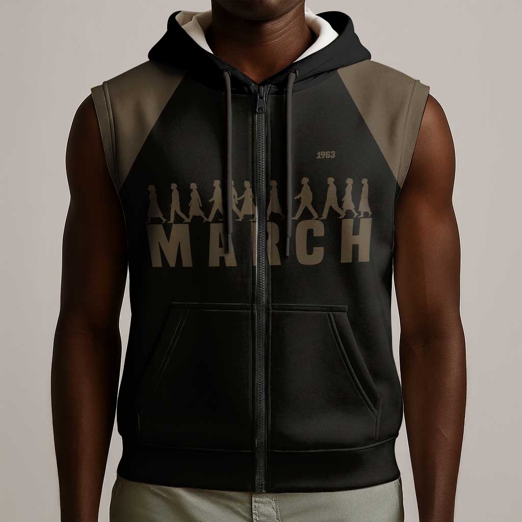 Bayard Rustin Sleeveless Zip Hoodie with March on Washington Design Civil Rights Organizer Tribute - Wonder Print Shop