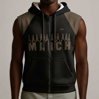Bayard Rustin Sleeveless Zip Hoodie with March on Washington Design Civil Rights Organizer Tribute - Wonder Print Shop