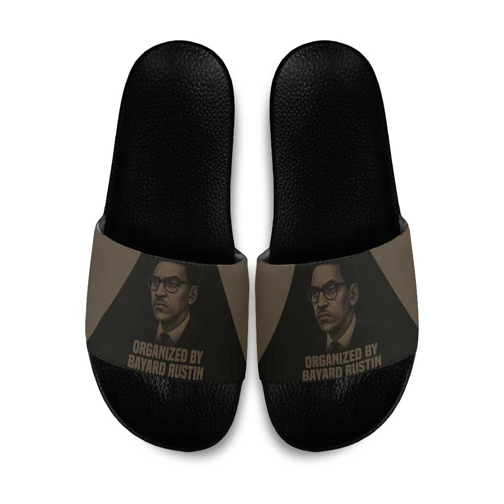Bayard Rustin Slide Sandals with March on Washington Design Civil Rights Organizer Tribute - Wonder Print Shop