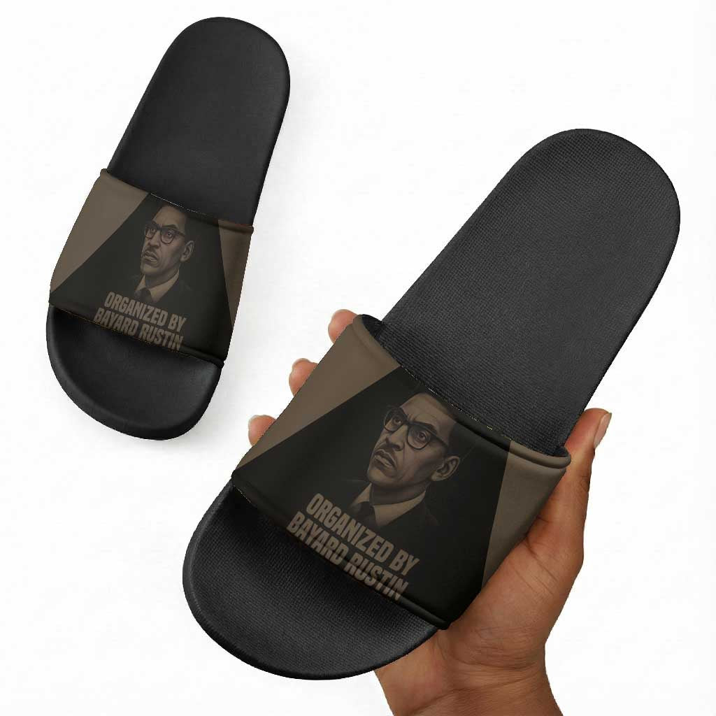 Bayard Rustin Slide Sandals with March on Washington Design Civil Rights Organizer Tribute - Wonder Print Shop