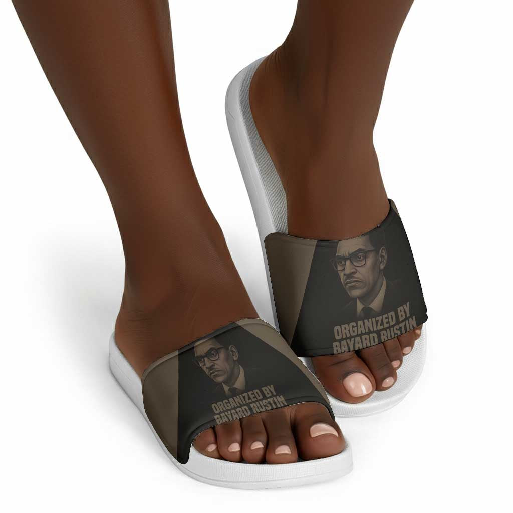 Bayard Rustin Slide Sandals with March on Washington Design Civil Rights Organizer Tribute - Wonder Print Shop