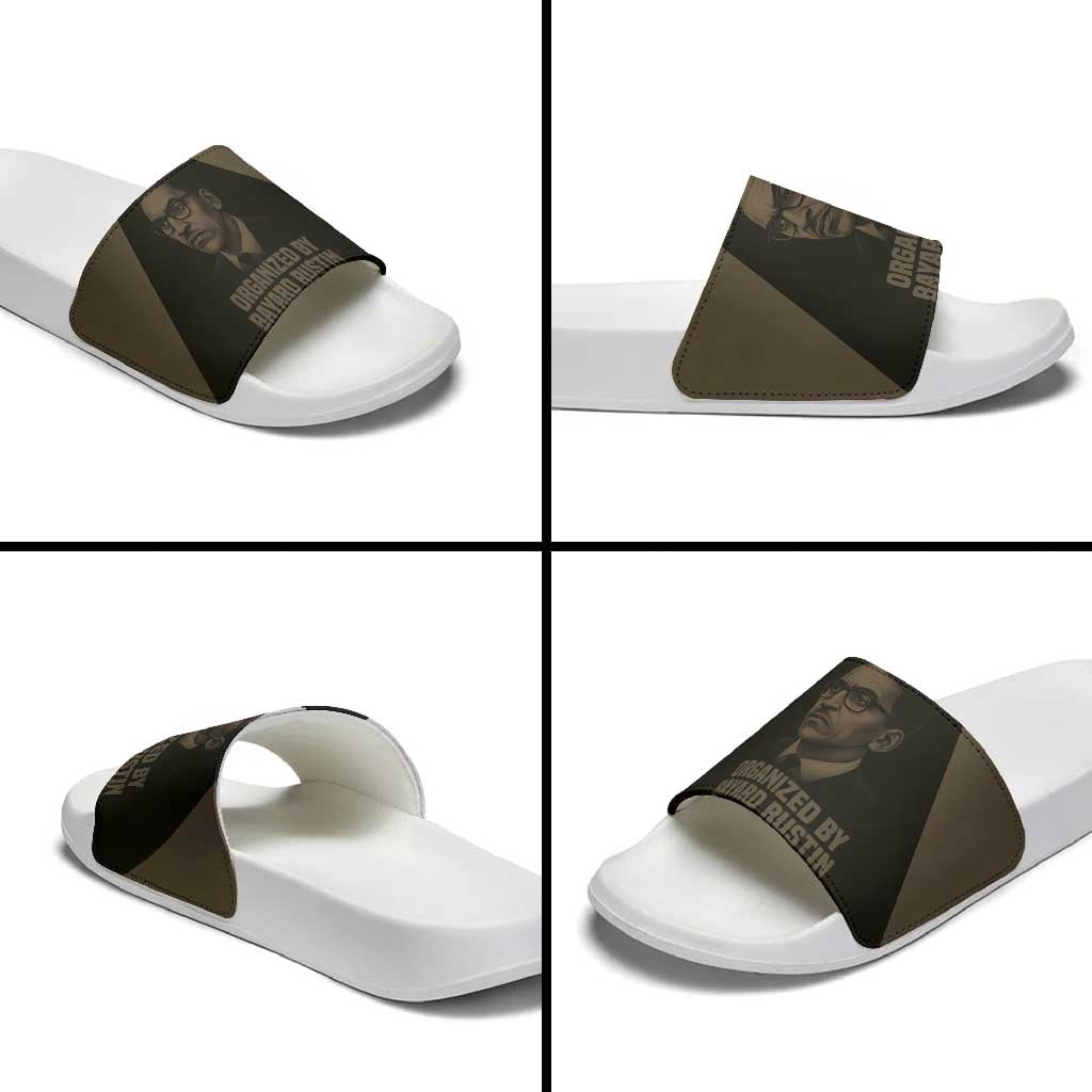 Bayard Rustin Slide Sandals with March on Washington Design Civil Rights Organizer Tribute - Wonder Print Shop