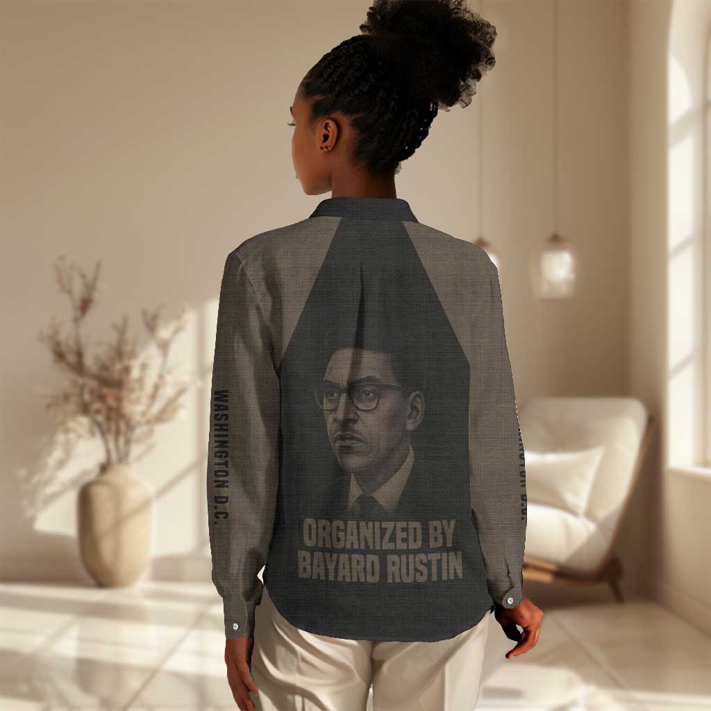 Bayard Rustin Women Casual Shirt with March on Washington Design Civil Rights Organizer Tribute - Wonder Print Shop