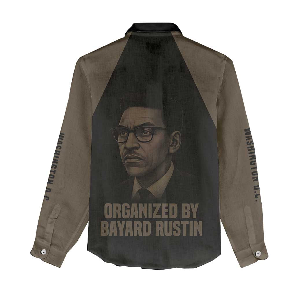Bayard Rustin Women Casual Shirt with March on Washington Design Civil Rights Organizer Tribute - Wonder Print Shop