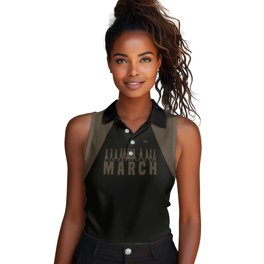 Bayard Rustin Women Sleeveless Polo Shirt with March on Washington Design Civil Rights Organizer Tribute - Wonder Print Shop