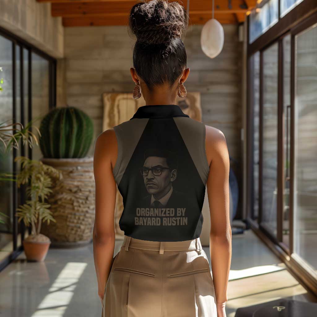 Bayard Rustin Women Sleeveless Polo Shirt with March on Washington Design Civil Rights Organizer Tribute - Wonder Print Shop