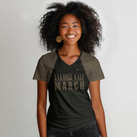 Bayard Rustin Women V-Neck T-Shirt with March on Washington Design Civil Rights Organizer Tribute - Wonder Print Shop